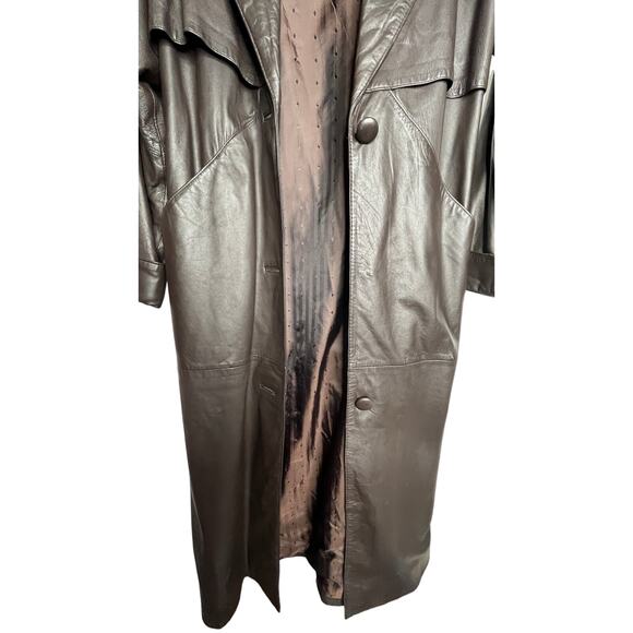 80's -90's Preston & York Brown Trench coat M - Picture 5 of 8